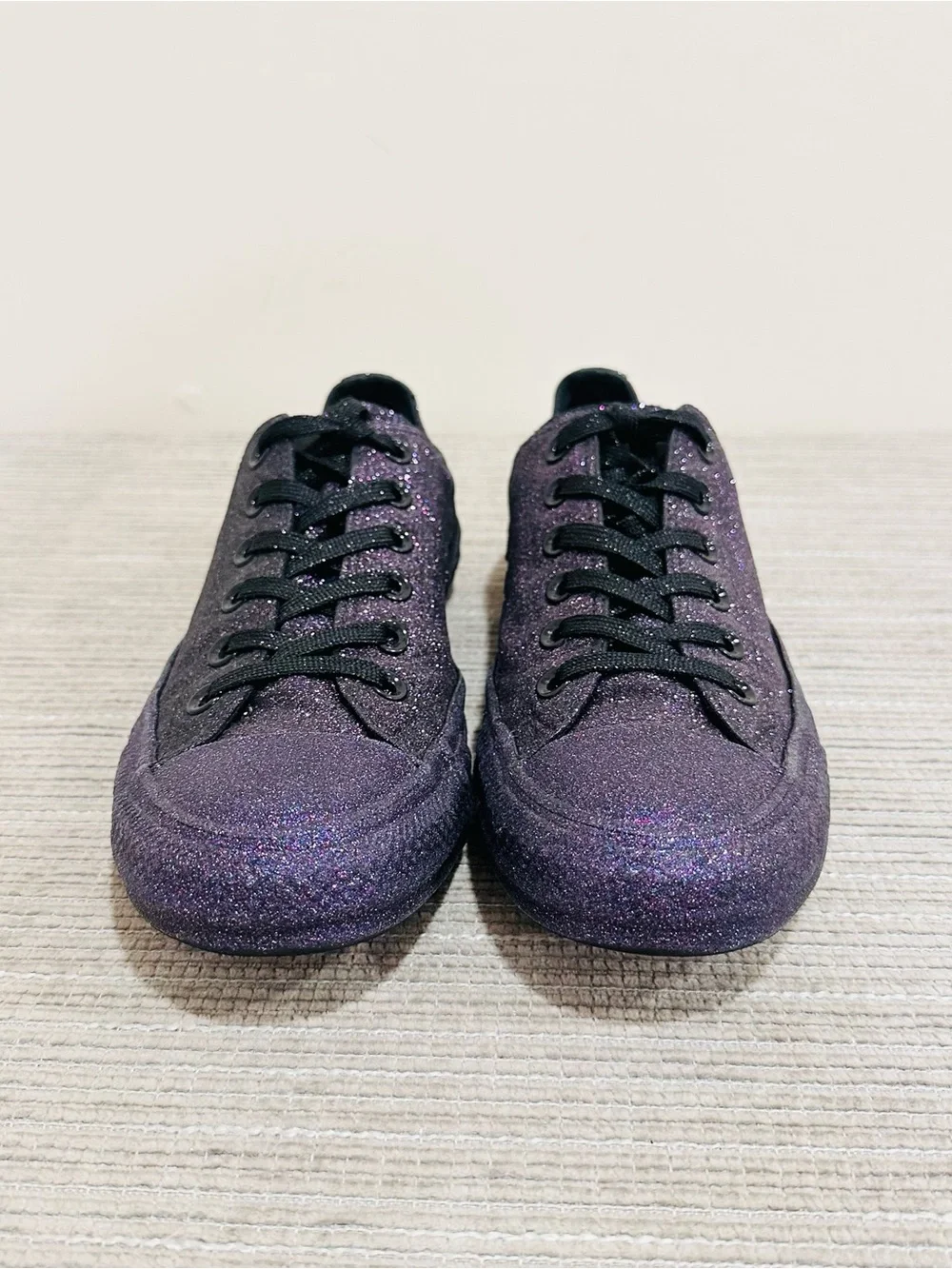 Converse Chuck Taylor All Star Low Glitter Purple Black 162992C Women 8 Men 6